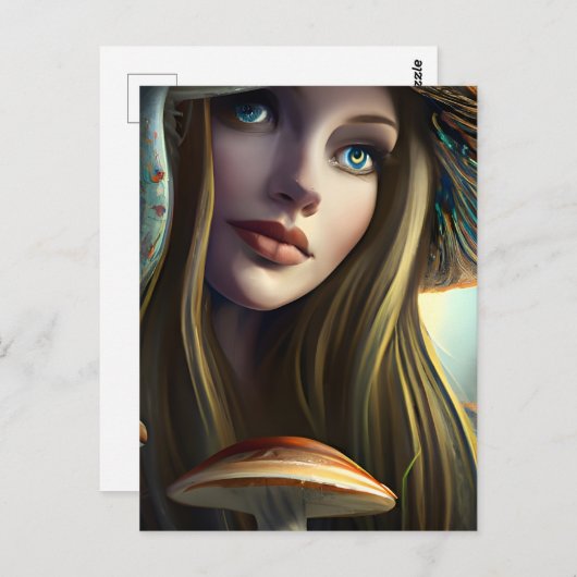 Fairytale paddenstoel briefkaart (Voorkant / Achterkant)