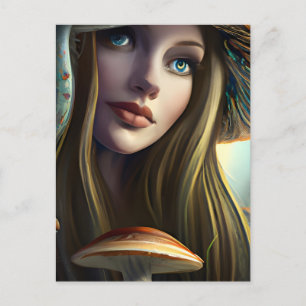 Fairytale paddenstoel briefkaart