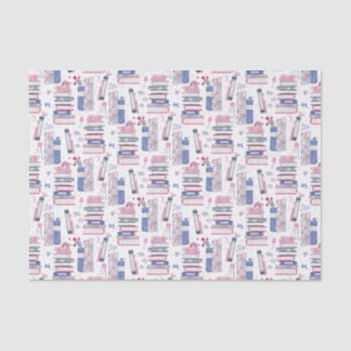 Fairytale Pile of Books Gray White Tissuepapier