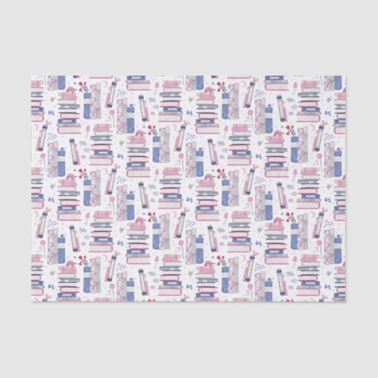 Fairytale Pile of Books Gray White Tissuepapier (Voorkant)