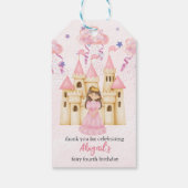 Fairytale Pink Castle Princess All Ages Birthday Cadeaulabel (Achterkant)