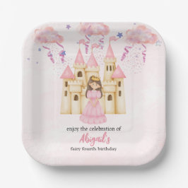 Fairytale Pink Castle Princess All Ages Birthday Papieren Bordje