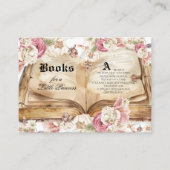 Fairytale Pink Rose Floral Royal Baby Shower Informatiekaartje (Voorkant)