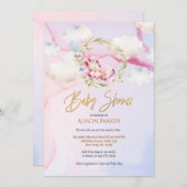 Fairytale Pink Unicorn Dream Cloud | BABY SHOWER Kaart (Voorkant / Achterkant)