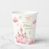 Fairytale Pink Unicorn Girl Birthday Papieren Bekers (Achterkant)