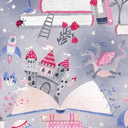 Fairytale Pop Up Book Castle Gray Cadeaupapier