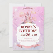 Fairytale Princess Birthday Party Kaart (Voorkant)