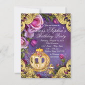 Fairytale Princess Birthday Party Kaart (Voorkant)