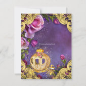 Fairytale Princess Birthday Party Kaart (Achterkant)