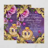 Fairytale Princess Birthday Party Kaart (Voorkant / Achterkant)