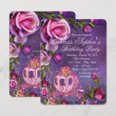 Fairytale Princess Birthday Party Kaart (Voorkant / Achterkant)