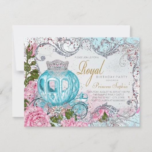 Fairytale Princess Birthday Party Kaart (Voorkant)