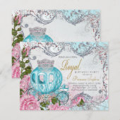 Fairytale Princess Birthday Party Kaart (Voorkant / Achterkant)