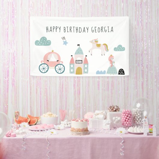 Fairytale Princess Birthday Party Welcome Spandoek (Feest)