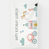 Fairytale Princess Birthday Party Welcome Spandoek (Verticaal)
