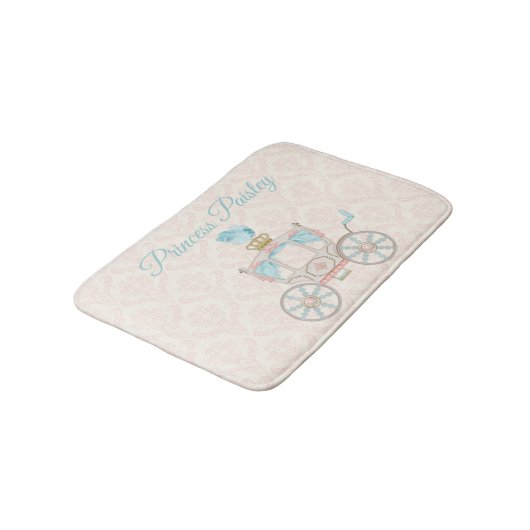 Fairytale Princess Carriage Blush Ivory Aqua Badmat (Gekanteld)