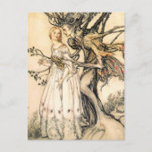 Fairytale Princess en Tree Elf-Briefkaart Briefkaart (Voorkant)