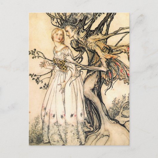 Fairytale Princess en Tree Elf-Briefkaart Briefkaart (Voorkant)