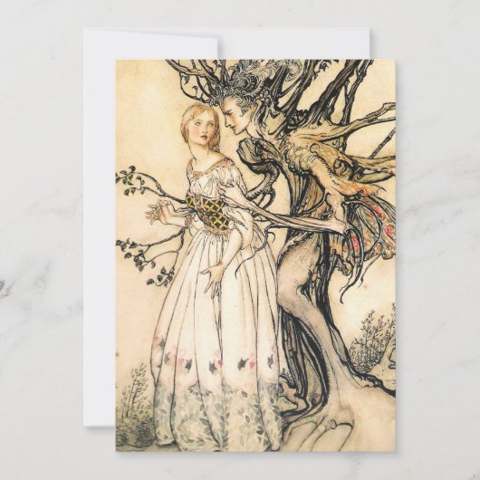 Fairytale Princess en Tree Elf-uitnodigingen Kaart (Voorkant)