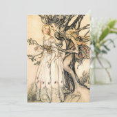 Fairytale Princess en Tree Elf-uitnodigingen Kaart (Staand voorkant)