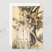 Fairytale Princess en Tree Elf-uitnodigingen Kaart (Voorkant / Achterkant)