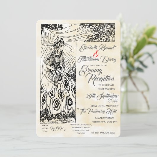 Fairytale Princess Evening Invitation Kaart (Staand voorkant)