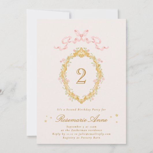 Fairytale Princess Number Girl Birthday Party Kaart (Voorkant)