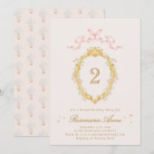 Fairytale Princess Number Girl Birthday Party Kaart (Voorkant / Achterkant)