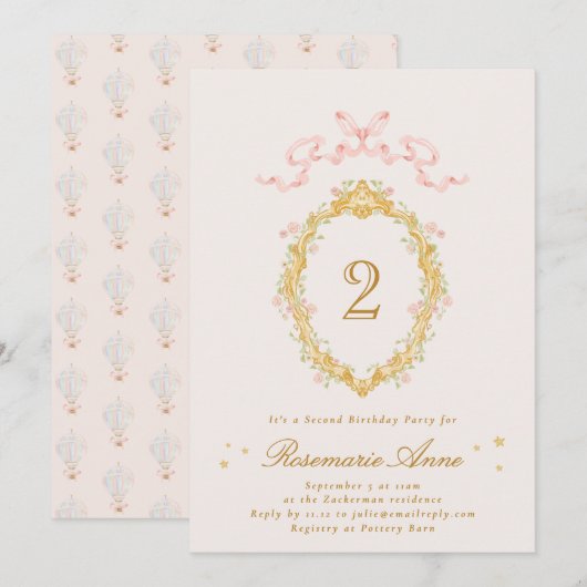 Fairytale Princess Number Girl Birthday Party Kaart (Voorkant / Achterkant)