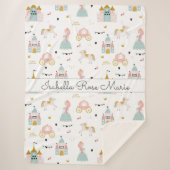 Fairytale Princess Pattern Sherpa Blanket Sherpa Deken (Voorkant)