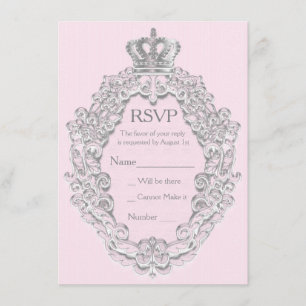 Fairytale  Princess Pink Royal RSVP-kaart Kaart