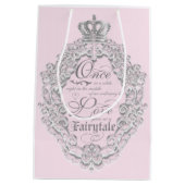 Fairytale  Princess Pink Wedding Gift Bag Medium Cadeauzakje (Achterkant)