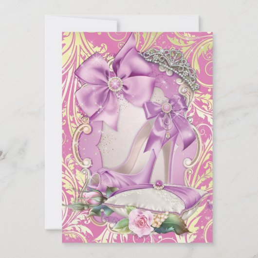 Fairytale Princess Sweet 16 Uitnodiging (Achterkant)
