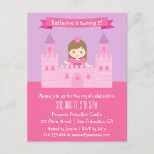 Fairytale Princess Theme, Girl Birthday Party Kaart
