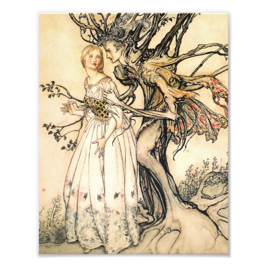 Fairytale prinses en Tree Elf Foto Afdruk (Voorkant)