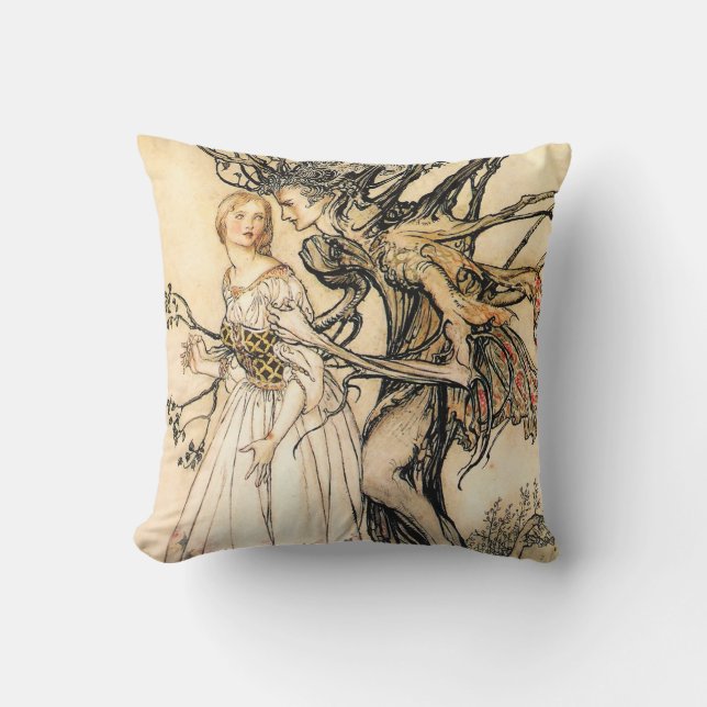 Fairytale prinses en Tree Elf Pillow Kussen (Voorkant)