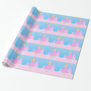 Fairytale prinses in Pink Birthaday Party Cadeaupapier