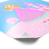 Fairytale prinses in Pink Birthaday Party Foto Afdruk (Hoek)