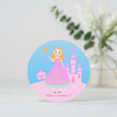 Fairytale prinses in Pink Birthaday Party Kaart (Staand voorkant)