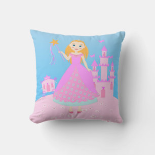 Fairytale prinses in Pink Birthaday Party Kussen