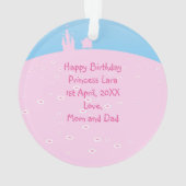 Fairytale prinses in Pink Birthaday Party Ornament (achterkant)