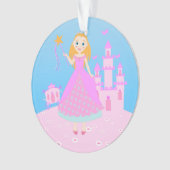 Fairytale prinses in Pink Birthaday Party Ornament (voorkant)