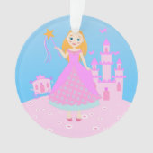 Fairytale prinses in Pink Birthaday Party Ornament (voorkant)