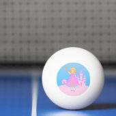 Fairytale prinses in Pink Birthaday Party Pingpongbal (Net)