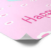 Fairytale prinses in Pink Birthaday Party Poster (Hoek)