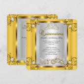 Fairytale Quinceanera 15e verjaardag Geel goud Kaart (Voorkant / Achterkant)