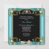 Fairytale Quinceanera 15th Birthday Blauwgroen Blu Kaart (Achterkant)