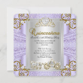 Fairytale Quinceanera 15th Birthday Lavender Kaart (Voorkant)