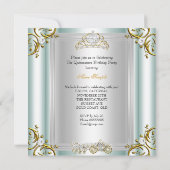 Fairytale Quinceanera 15th Birthday Mint Blue Kaart (Achterkant)