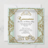 Fairytale Quinceanera 15th Birthday Mint Green Kaart (Voorkant)